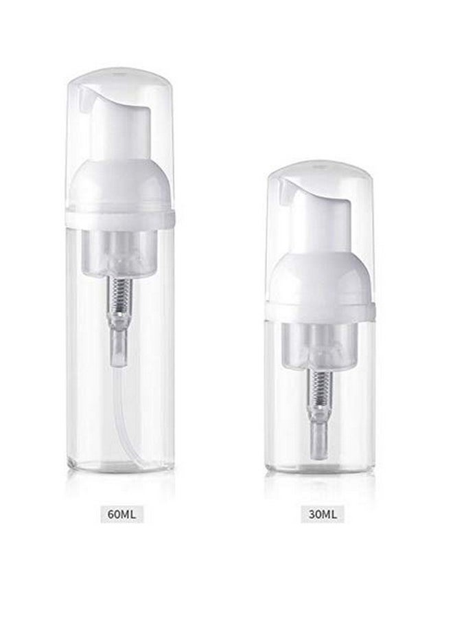 3Pcs Empty Refillable Clear Plastic Foamer Pump Bottle Foaming Dispenser Cosmetic Makeup Sample Storage Container Vial Pot For Kitchen And Bathroom Use(30Ml/1Oz)