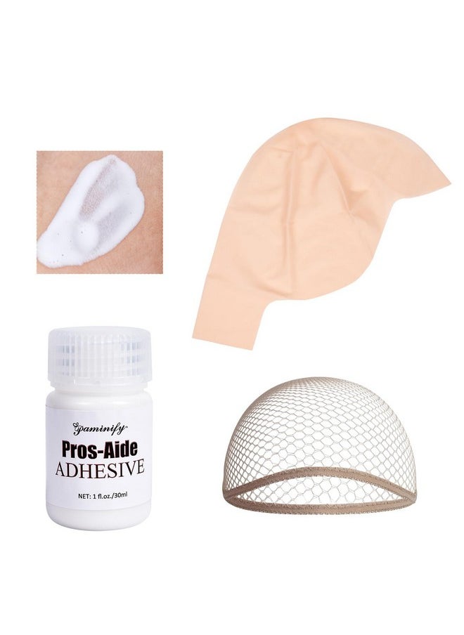 Halloween Latex Bald Cap Sfx Makeup Kit,Bald Wig Cap With Skin Water-Based Acrylic Adhesive(Bonding Skin Glue) For Men Adult,Perfect For Costumes, Cosplay, And Theater