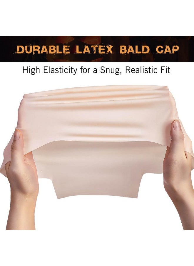 Halloween Latex Bald Cap Sfx Makeup Kit,Bald Wig Cap With Skin Water-Based Acrylic Adhesive(Bonding Skin Glue) For Men Adult,Perfect For Costumes, Cosplay, And Theater