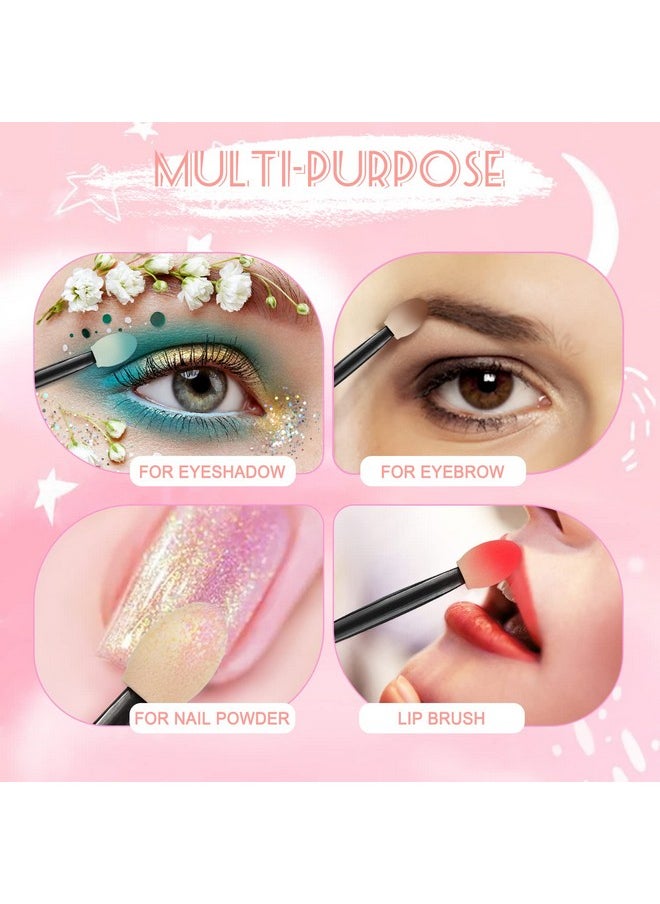 Eyeshadow Applicators, 50Pcs Eyeshadow Brush 2.4 Inch Eye Shadow Applicator Sticks Double Sided, Makeup Applicator For Women Girls, Black