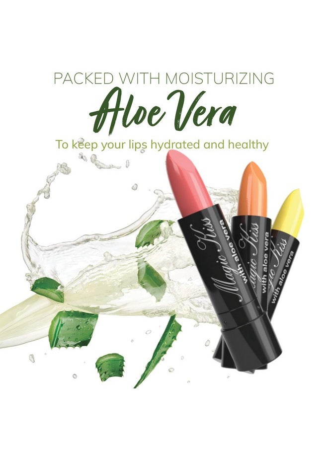 Pack Of 12 Color Changing Aloe Vera Lipstick Set Made In Usa (Colors Of Aloha 01)