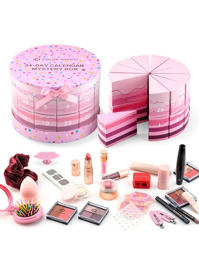 Makeup Advent Calendar 2024, 24 Days Advent Calendar Christmas New Year Makeup Gift Sets For Beauty Cosmetic Starter Kit For Teens Girlfriend Daughters Surprise Holiday Gift (Pink)