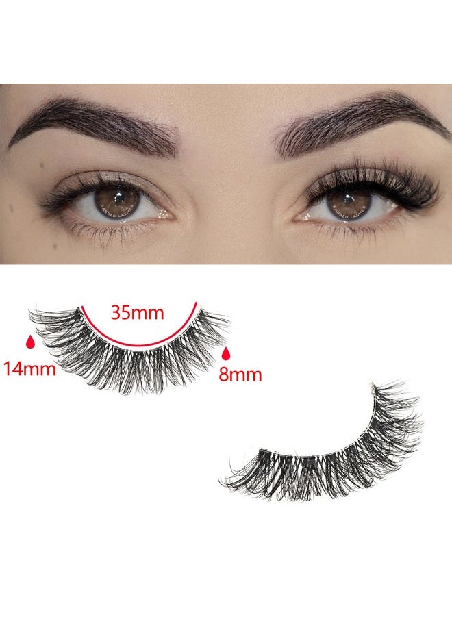 Natural Lashes Wispy False Eyelashes Fake Cat Eye Lashes Pack 10 Pairs Natural Look Lash Strips Fluffy Mink Eyelash Full Strip Lashes (C1 | 8-14Mm)