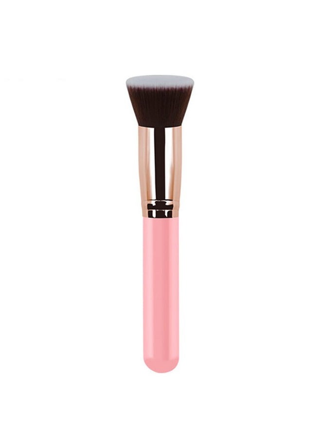 Makeup Brush Powder Brush Foundation Blush Bronzer Contour Face Blender Brush Professional Mineral Blending Buffing Kabuki Brushes Thick And Dense Soft Synthetic Fibers (Pink&Rose Gold)