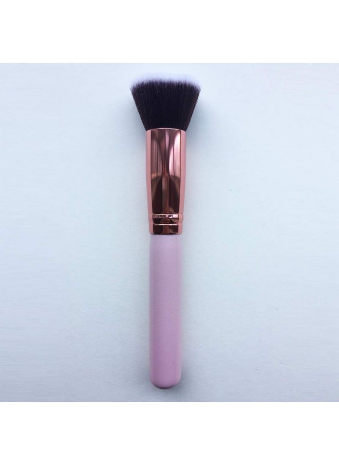 Makeup Brush Powder Brush Foundation Blush Bronzer Contour Face Blender Brush Professional Mineral Blending Buffing Kabuki Brushes Thick And Dense Soft Synthetic Fibers (Pink&Rose Gold)