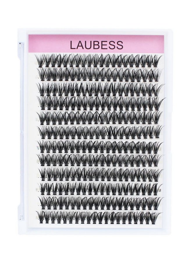 Cluster Lashes 240Pcs 40D Diy Eyelash Extension D Curl Long Individual Lashes Mixed Tray Faux Mink Lash Clusters Extensions 0.07 0.10 Black (40D-0.07D-14Mm)