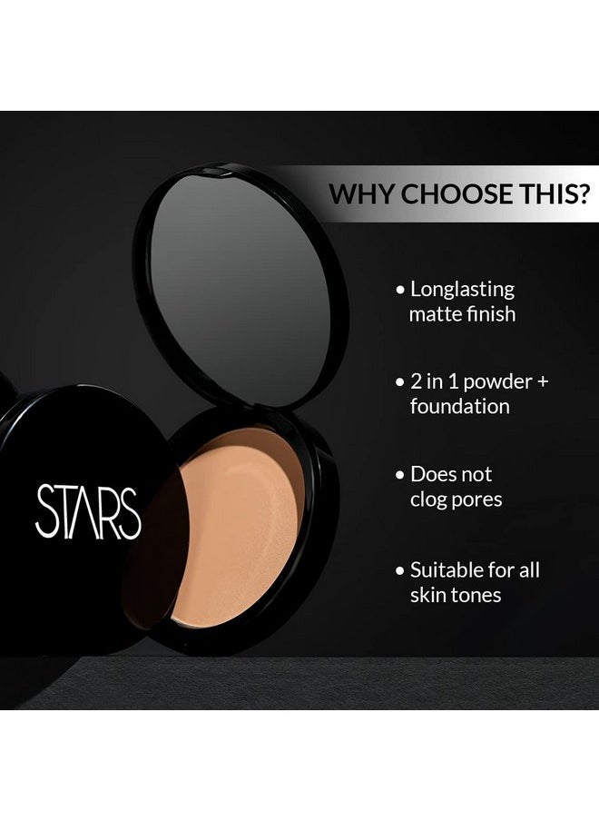 Star Cosmetics Photo Fix Matte Finish 2 In 1 Powder Foundation Personal & Professional Long Lasting Water Proof Highly Pigmented Full Coverage Face Make Up Foundation For All Skin Types (Almond) 9G