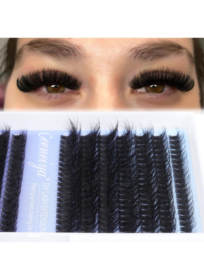 Fluffy Lash Extension Kit Cluster Lashes Diy Eyelash Extension Kit Individual Lashes Kit With Lash Bond And Seal Glue, Lash Applicator, Diy At Home For Beginners(60P+80P, 280Pcs)