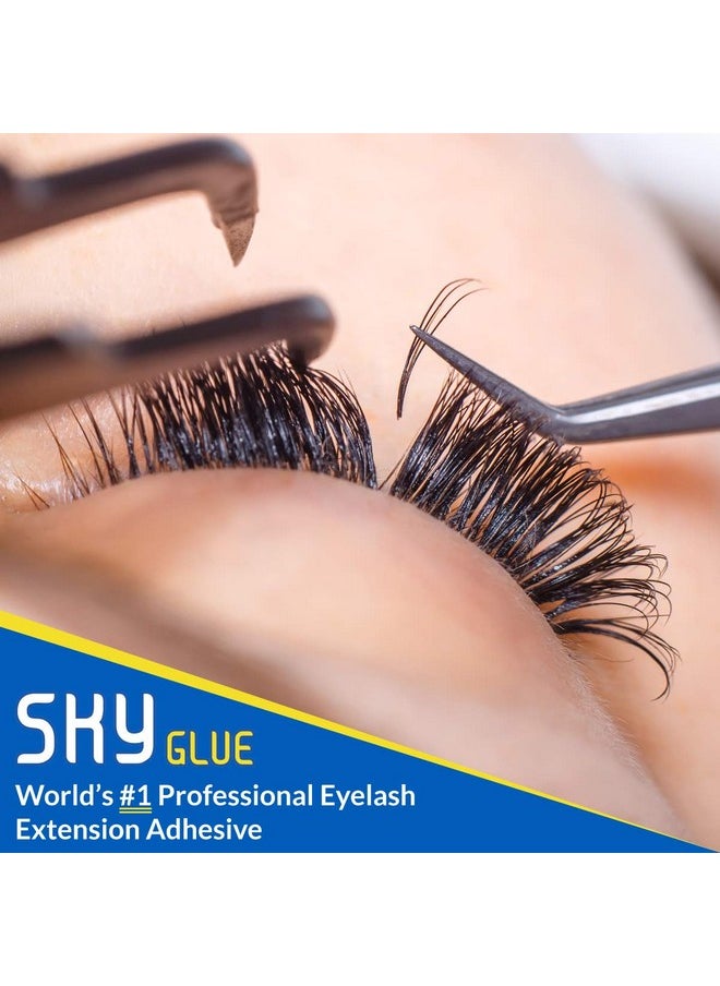 2 Bottles Sky Glue For Eyelash Extensions S+ | Super Strong Black Lash Extension Adhesive For Professional Long Lasting Semi Permanent Individual Lash Extensions | Fast Drying / 7+ Week Retention 5Ml