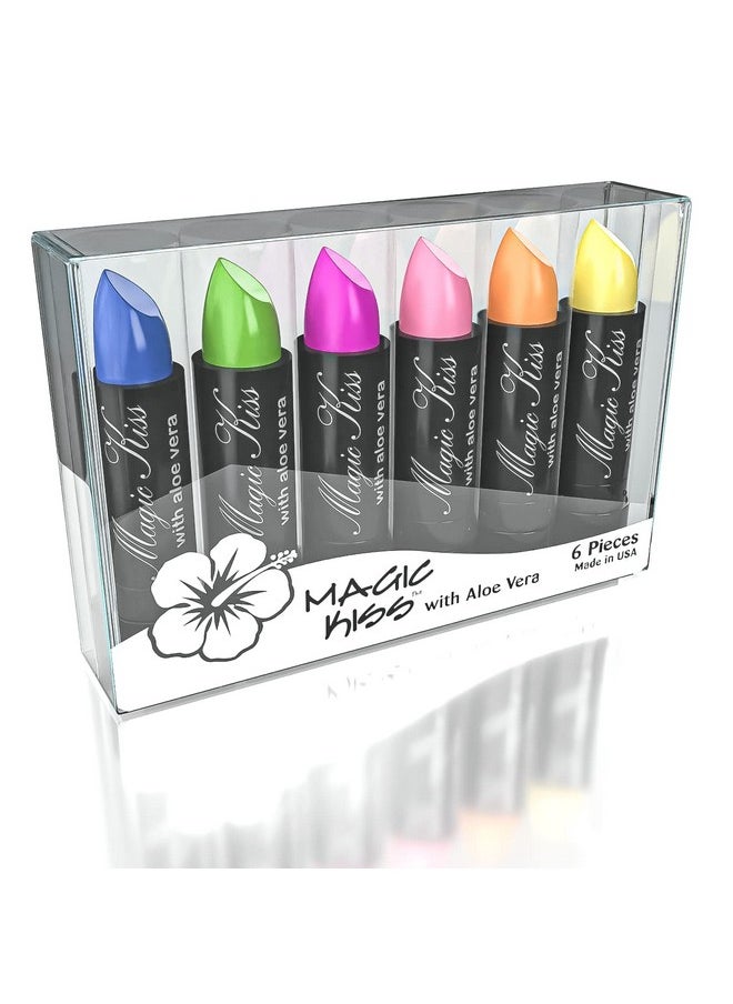 Color Changing Matte 6 Piece Lipstick Set Infused With Aloe Vera Made In Usa (Colors Of Aloha 1)