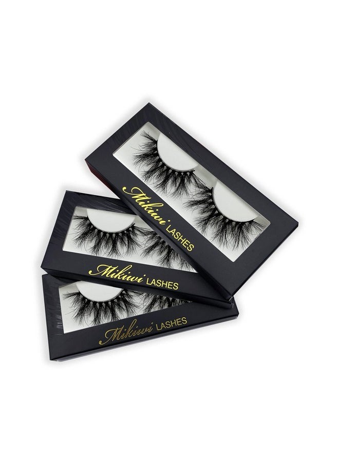 Ink Lashes Mikiwi Eyelashes, 5D Mink Eyelashes, Super Fluffy Long Dramatic Eyelashes, Thick Handmade Full Strip Lashes, Cruelty-Free Lash 20-22Mm 3D Mink Lashes