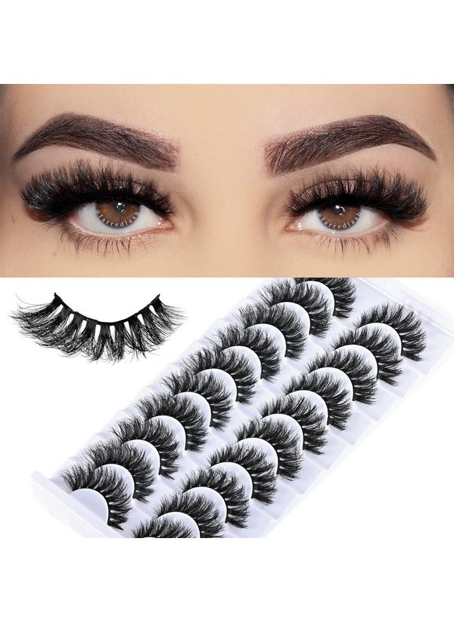 Natural Lashes Short False Eyelashes Wispy Mink Eye Lash Fluffy Wispies Eyelash Natural Look 10 Pairs Fake Lashes Pack Volume Lash Strips Pestañas