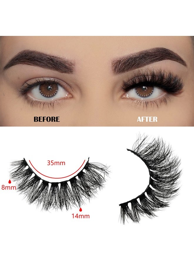 Natural Lashes Short False Eyelashes Wispy Mink Eye Lash Fluffy Wispies Eyelash Natural Look 10 Pairs Fake Lashes Pack Volume Lash Strips Pestañas