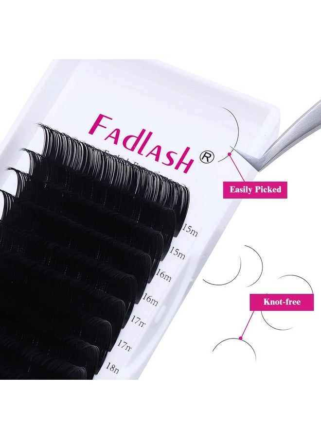 Lash Extension D Curl 15-20Mm Mixed Tray Silk Classic Lash Extensions Supplies Individual Eyelash Extensions (0.20-D)