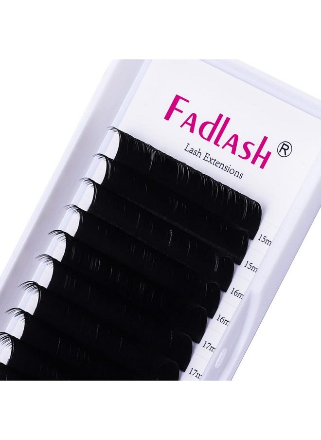 Lash Extension D Curl 15-20Mm Mixed Tray Silk Classic Lash Extensions Supplies Individual Eyelash Extensions (0.20-D)