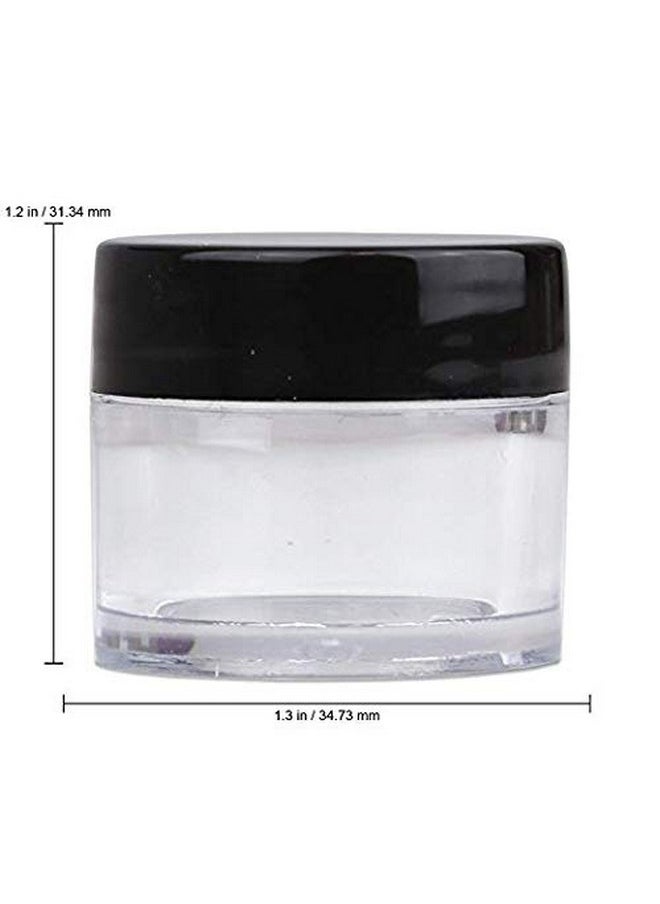 Beauticom 7 Gram / 7 Ml Thick Wall Round Leak Proof Clear Acrylic Jars For Beauty, Cream, Cosmetics, Salves, Scrubs (72 Pieces Bottom Clear Base + 72 Pieces Lids, Black)