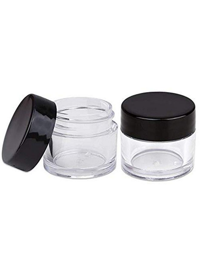 Beauticom 7 Gram / 7 Ml Thick Wall Round Leak Proof Clear Acrylic Jars For Beauty, Cream, Cosmetics, Salves, Scrubs (72 Pieces Bottom Clear Base + 72 Pieces Lids, Black)