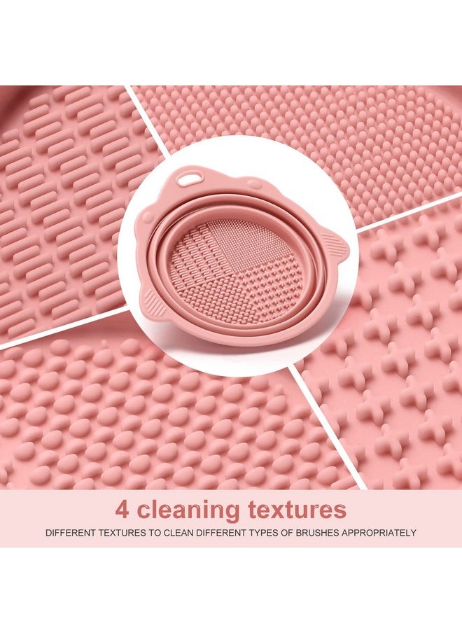 Silicone Makeup Brush Cleaner Bowl - Etercycle Portable Cleaning Tool For Brushes, Powder Puffs, And Sponges (Pink)