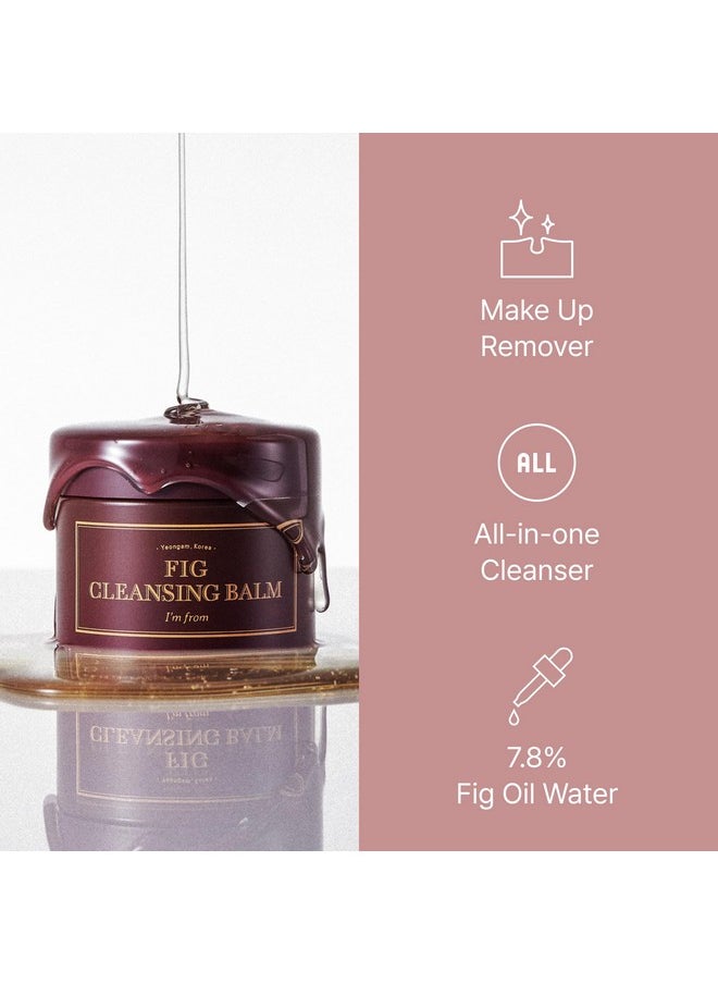 ] Fig Cleansing Balm 100Ml, Korean Makeup Remover, Vegan, Easy To Rinse Off, Fig Oil Water 7.8% With Peptide And Amino Acid, Makeup Meltaway, Makeup Melting Balm To Oil