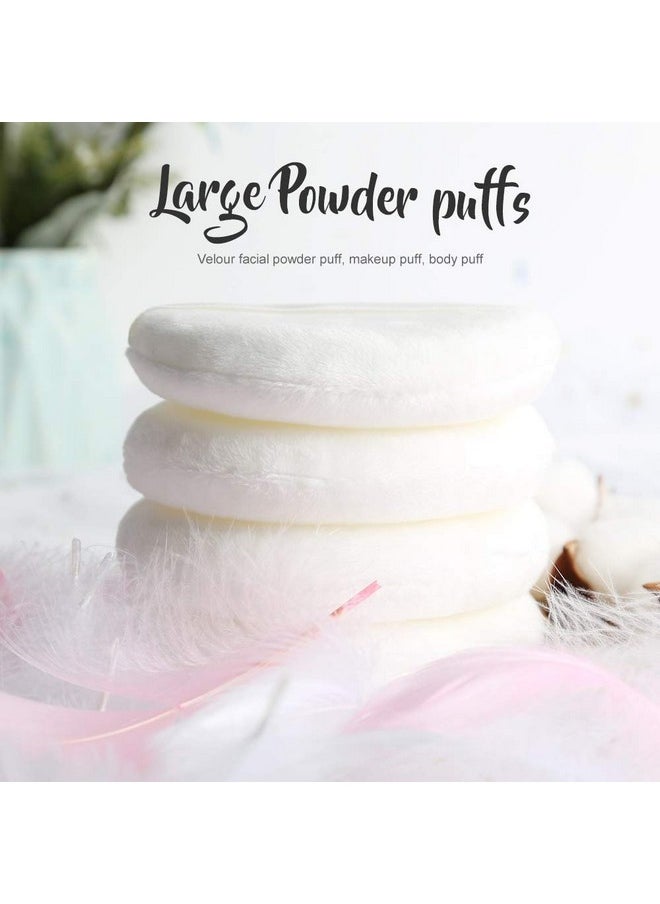 4.13 Inch Powder Puff, Body Powder Puff Ultra Soft Washable Large Round Velour Powder Puff Loose Powder Puff, 4 Pcs Powder Puff For Body Powder