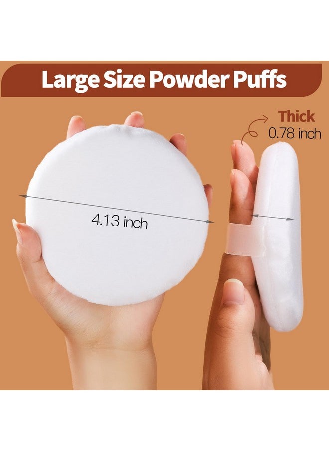 4.13 Inch Powder Puff, Body Powder Puff Ultra Soft Washable Large Round Velour Powder Puff Loose Powder Puff, 4 Pcs Powder Puff For Body Powder