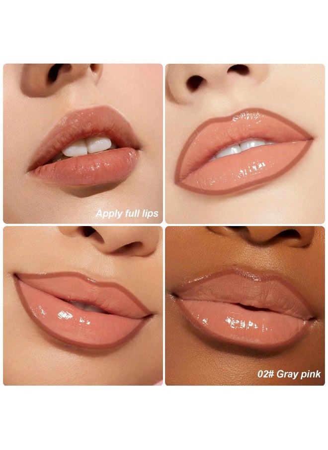 Lip Stain Set,Peel Off Lip Liner Stain And Lip Care Oil,Transfer Proof,Long Lasting And Waterproof Lip Tint,Matte Finsh,Lip Combo,02 Gray Pink