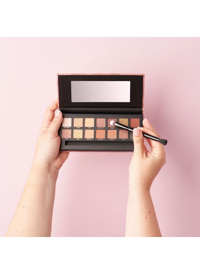 Romanced Eyeshadow Palette - 12 Natural, Pink Nude Colors - Flawless Long-Lasting Makeup
