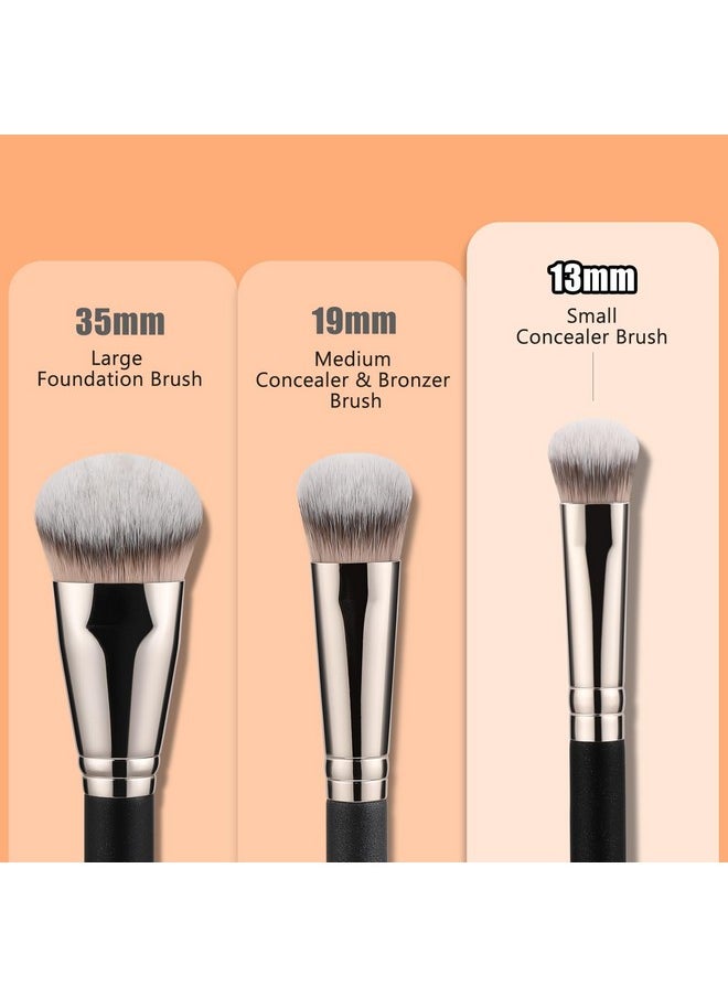 Under-Eye Concealer Brush, Small Flat Angled Synthetic Bristles Flawless Coverage Multitask Brush With Liquid Cream Powder