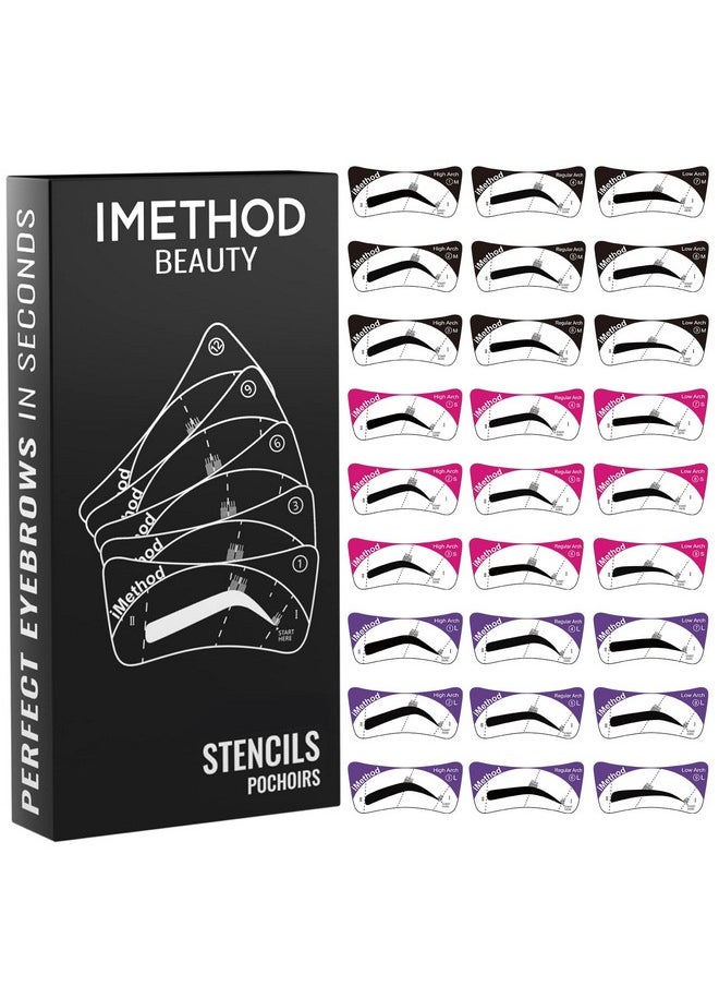 Eyebrow Stencils Eyebrows Shape Reusable - 27 Eyebrow Stencil Kit, Brow Stencils For Eyebrow Stamp, Eyebrow Shaping Kit, Eyebrow Stencil Kit For Beginners, Reusable & Flexible