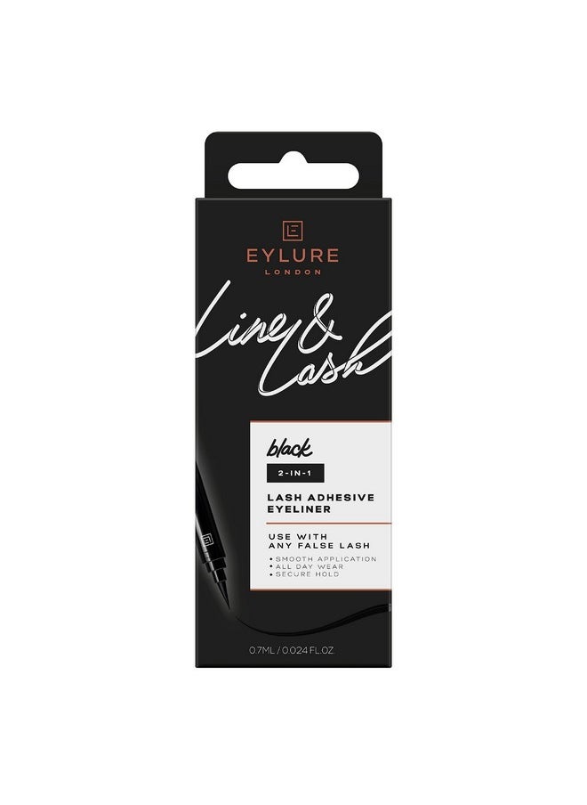 Line & Lash 2-In-1 Adhesive Eyeliner, Black