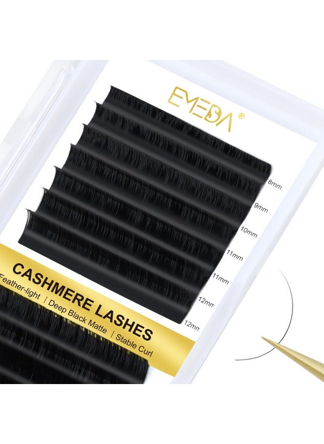 Cashmere Classic Lash Extensions C Cc D Curl 0.03 0.05 0.07 Thickness Single Lash Trays, 14 Rows Large Tray Super Matte Black Individual Volume Eyelash Extensions (0.03-Cc-Mix-8-16Mm)