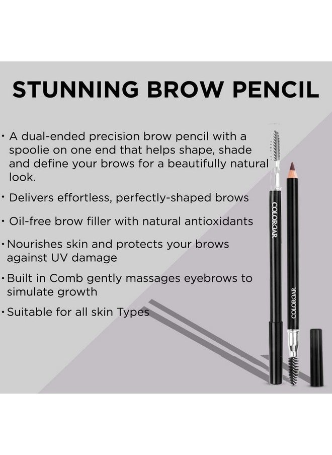 Stunning Brow Pencil Chestnut, Dark Brown, 1.08G | Lightweight | Smudgeproof | Oil Free Formula