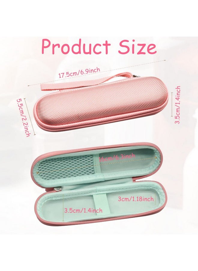 Portable Hard Carrying Case For Solowave 4 In 1 Facial Wand, Solawave Wand For Face Protective Bag Storing Usb Cable, Hard Case Facial Wand With Zipper And Hanging Rope (Pink)