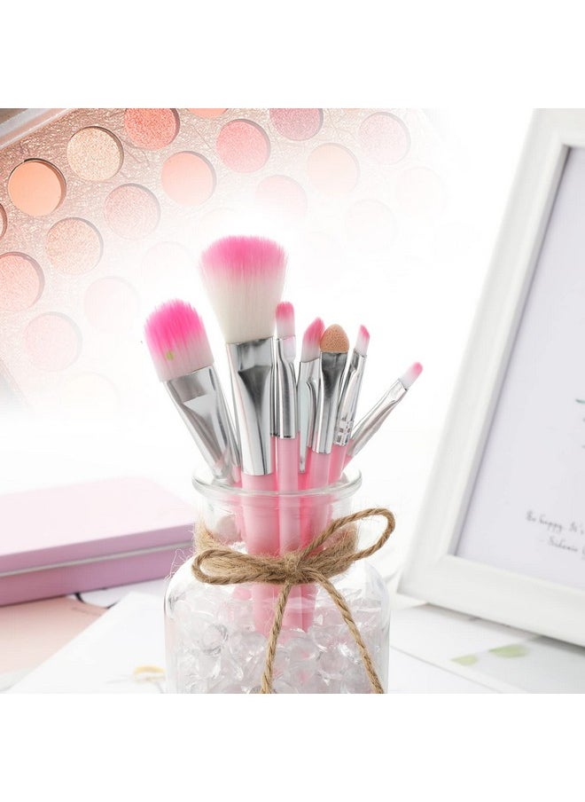 7Pcs Girl Makeup Brushes,Synthetic Fiber Make Up Brush Set Foundation Blush Eyeshadow Eyebrow Lip Brush Blending Cosmetic Beauty Brushes