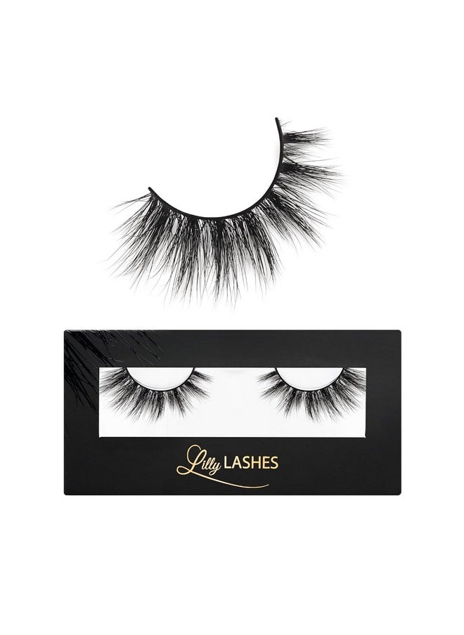 Miami Flare 3D Mink Lashes - Mink Eyelashes, The Original Lilly Lash, Wispy Lashes Natural Look, Reusable Eyelashes Up To 25X, Fluffy Eyelashes, Strip Lashes - Lash Glue Not Included