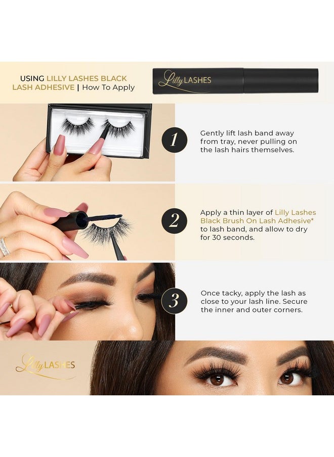 Miami Flare 3D Mink Lashes - Mink Eyelashes, The Original Lilly Lash, Wispy Lashes Natural Look, Reusable Eyelashes Up To 25X, Fluffy Eyelashes, Strip Lashes - Lash Glue Not Included