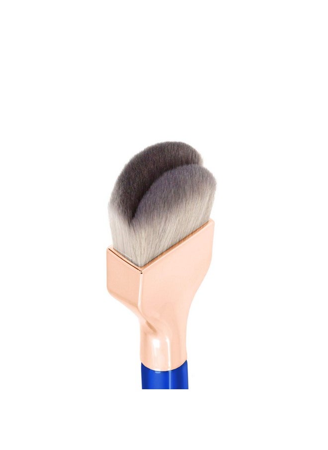 Professional Makeup Brush - Golden Triangle 972 Large Rounded Double Dome Blender - With All Vegan And Soft Synthetic Fibers, For Foundation Application & Blending (Blue, 1Pc)