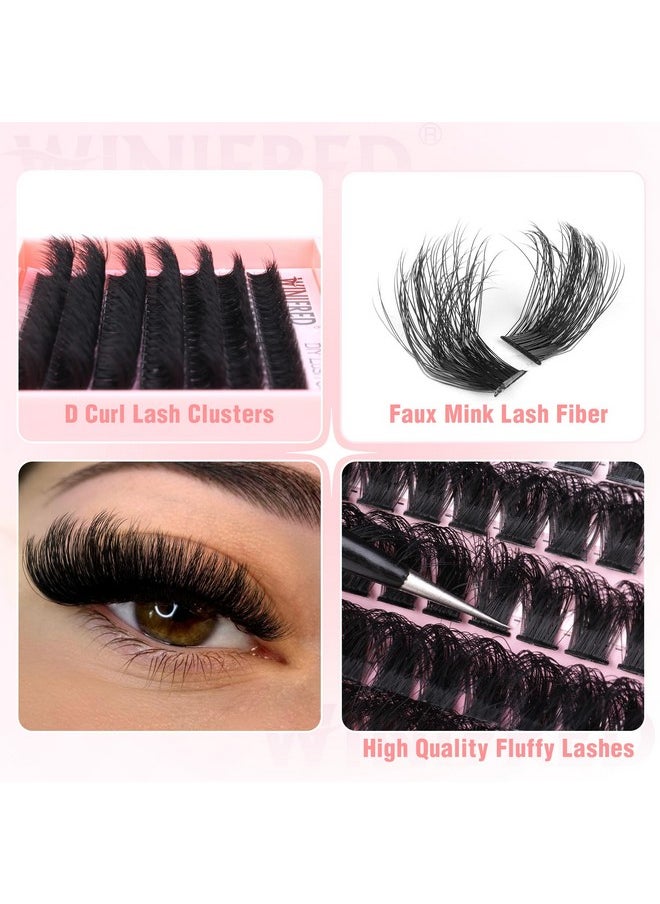 Fluffy Eyelash Clusters 100D Lashes Clusters Individual Lashes Thick Volume Lash Clusters 10-18Mm Eyelash Extension D Curl Mink Lashes Extension Diy For Beginners