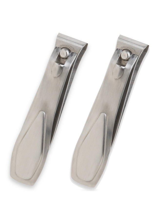 Wide Jaw Straight Cut Toenail Clipper, Stainless Steel, 2 Count