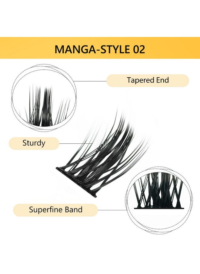 Manga Lash Clusters, 96Pcs Cluster Lashes With Bottom Lashes, Individual Lash Extensions Anime Lashes For Diy Eyelash Extension, 56Pcs Lash Clusters With 40Pcs Bottom Individual Eyelashes