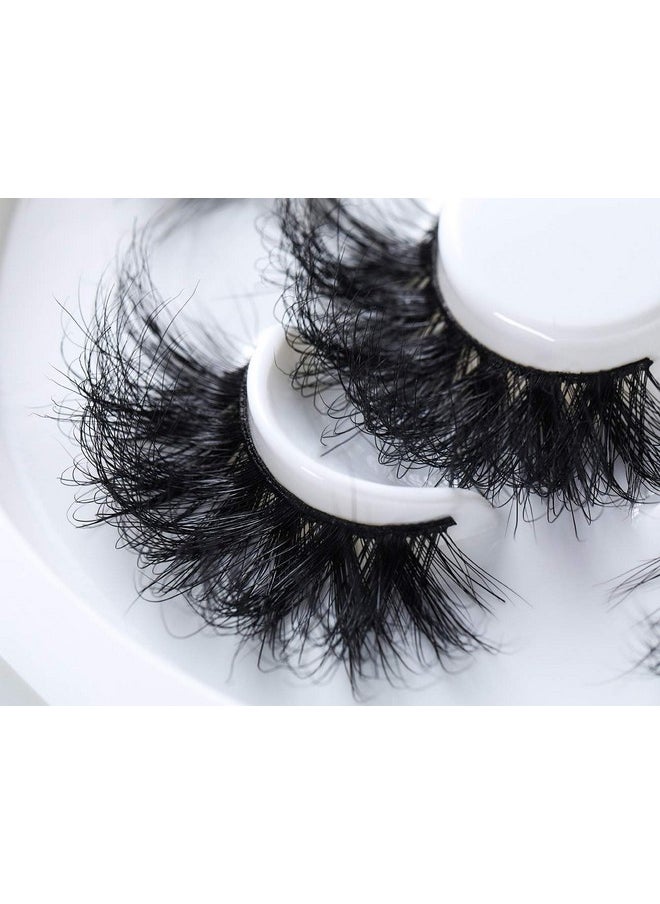 25Mm Lashes Mink 3 Pairs False Eyelashes Dramatic Look Lashes 25Mm Set Pack 3D Lashes Long Volume Mink Eyelashes(Wys-Shd-3)