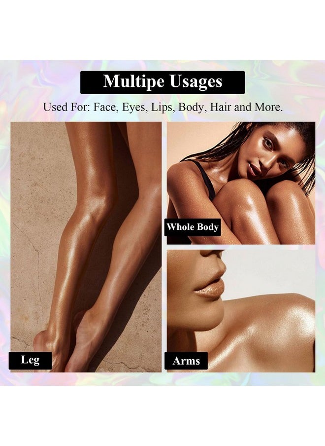 3-Pack Liquid Face Highlighter Makeup Set - Multifunctional Luminous Glow, Natural Radiance Sparkly Glitter Body Shimmer Liquid Luminizer Sticks - Suitable For Face, Eyes, Lips, And More