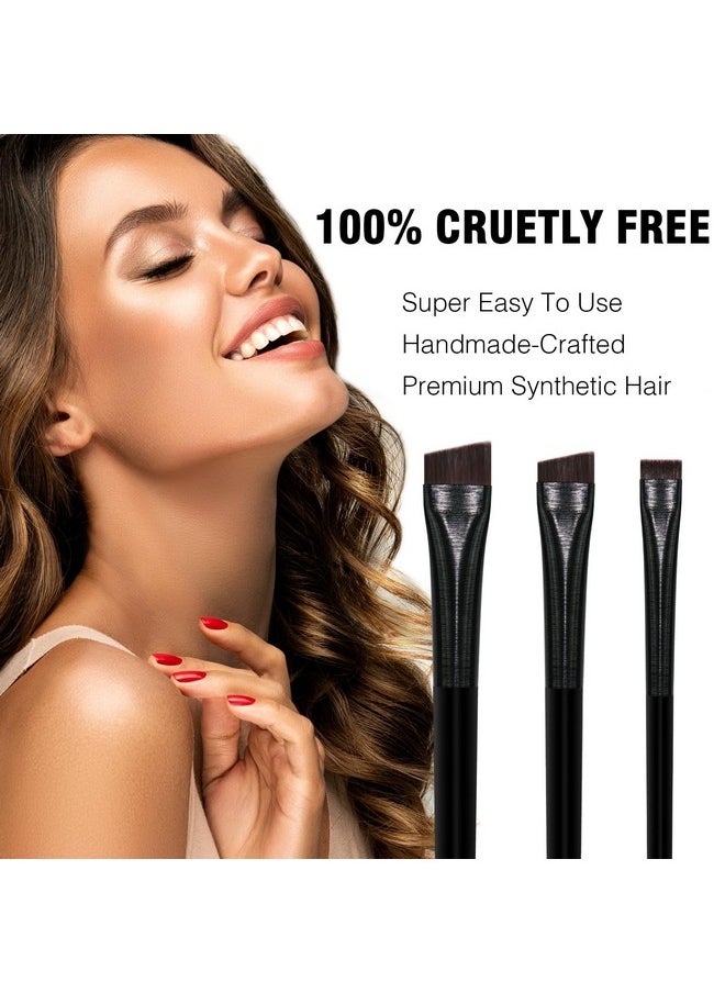 Eyeliner Brush Brow Tint Brushes Eyebrow Brushes Set Fine Angled Point Angled Slanted Tinting Brushes Ultra Thin Flat Makeup Brush Premium Eyebrow Brush Precision Gel Professional Soft Synthetic Hairs