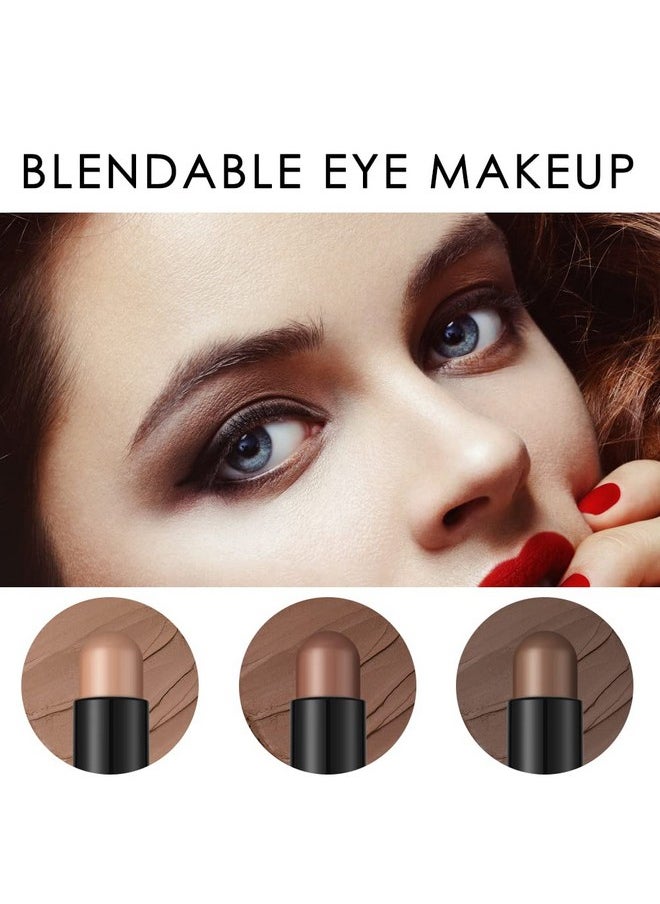 3 Pcs Cream Eyeshadow Stick,Matte Eyeshadow Pencil Crayon,Crease-Proof Eye Shadow Brightener Stick Sets,Long Lasting Eye Shadow Highlighter Stick Make Up (Oh So Nude)