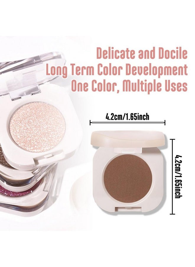 Single Nude Coffee Brown Matte Eyeshadow,Bright High Pigment Intense Monochrome Eye Shadow,Apply Makeup Easily,Matte Pressed Powder Single Eyeshadow,24 Hour Eye Makeup Longwear Waterproof,Blendable