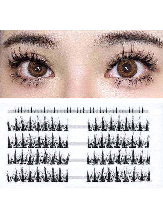 Manga Lashes, 112Pcs Lash Clusters, Diy Lash Extesnions With Bottom Lashes, Natural Look Cosplay Manga Eyelashes,72 Pcs Cluster Lashes With 40 Pcs Bottom Lashes