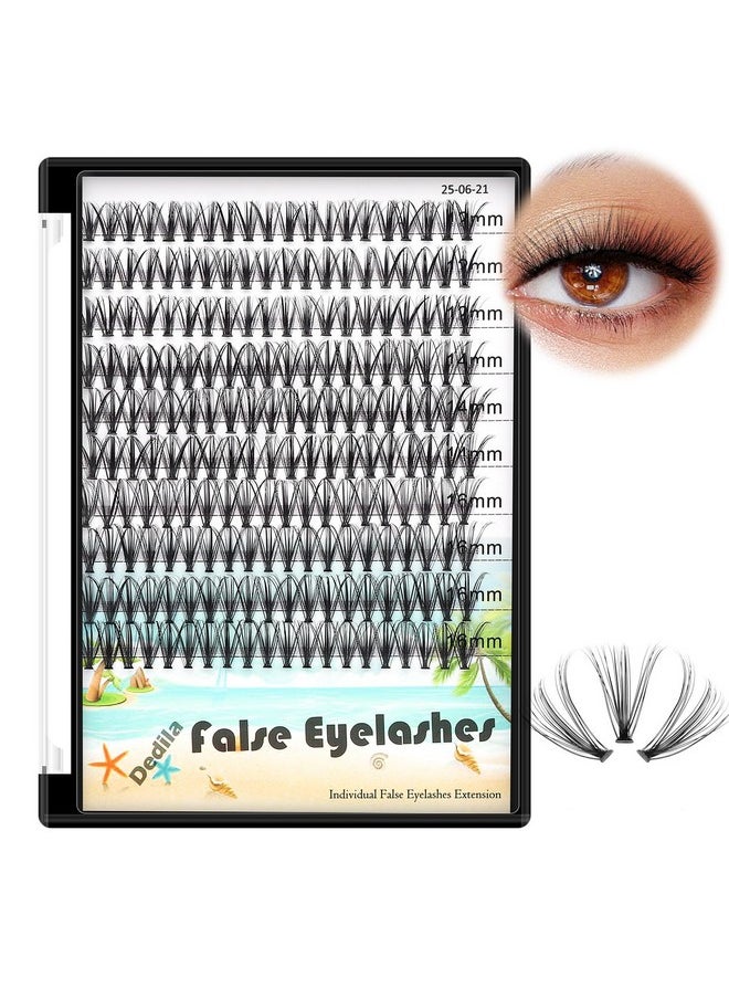 200Pcs Handmade Individual False Eyelashes Thickness 0.07Mm D Curl Mixed 10-12-14Mm /11-13-15Mm/12-14-16Mm/16-18-20Mm 3D Volume Cluster Eye Lashes Etensions (12-14-16Mm)