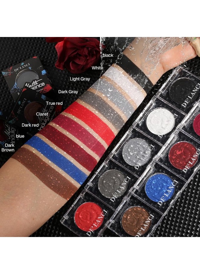 Blue Eyeshadow Matte Palette, Highly Pigmented Gemstone Blue Eye Shadow Single, Ultra-Blendable, Intense Color, Blue Face Body Paint Christmas Halloween Smurf Mystique Cosplay Daily Makeup