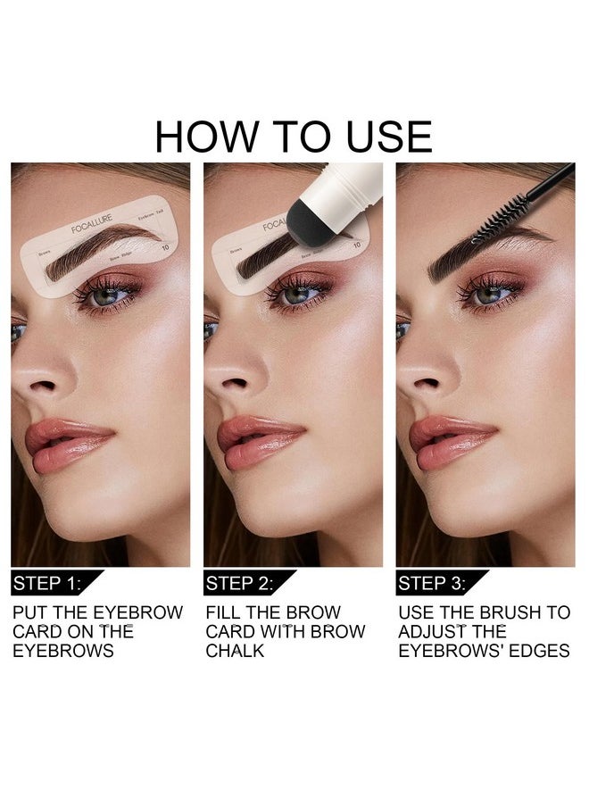 Eyebrow Stamp And Eyebrow Stencil Kit, 24 Reusable Brow Shape, Sweatproof Eyebrow Powder, Long-Lasting, Easy To Use, Filling And Shaping Perfect Eyebrow Makeup, Dark Brown