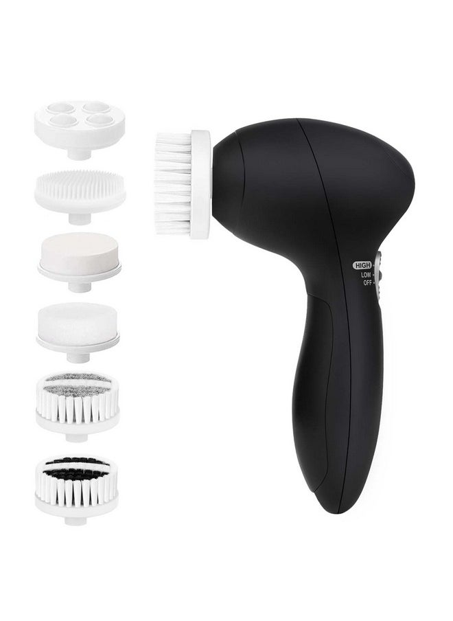 Cleansing Brush Face Scrubber: Clsevxy Electric Face Spin Cleanser Brushes With 6 Brush Heads For Deep Cleansing, Gentle Exfoliating, Removing Blackhead, Massaging